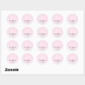 Retouradres modern script Initiaal | roze ombre Ronde Sticker (Vel)