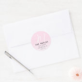 Retouradres modern script Initiaal | roze ombre Ronde Sticker (Envelop)