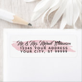 Retouradres Modern Waterverf Brush Stroke Pink Etiket (Insitu)