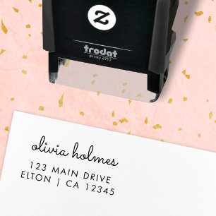 Retouradres   Moderne informele scriptnaam Zelfinktende Stempel