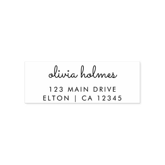 Retouradres | Moderne informele scriptnaam Zelfinktende Stempel (Design)