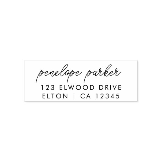 Retouradres | Moderne minimale elegant script Zelfinktende Stempel (Design)