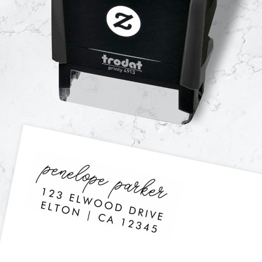 Retouradres | Moderne minimale elegant script Zelfinktende Stempel