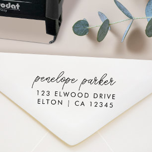 Retouradres   Moderne minimale elegant script Zelfinktende Stempel