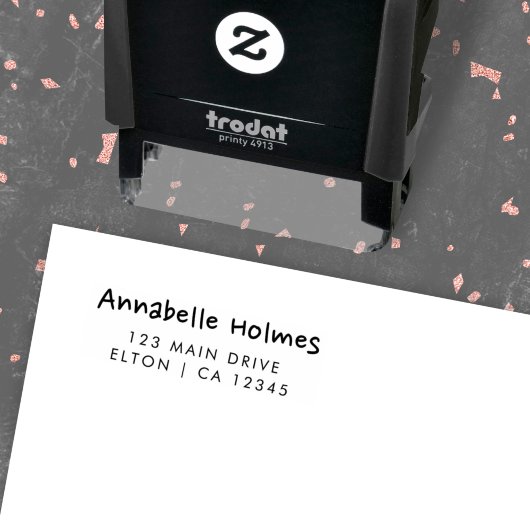 Retouradres | Moderne, minimale informele benaming Zelfinktende Stempel