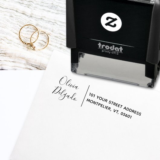 Retouradres Moderne minimalistische chique scriptn Zelfinktende Stempel