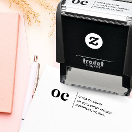 Retouradres Moderne minimalistische monogram Initi Zelfinktende Stempel