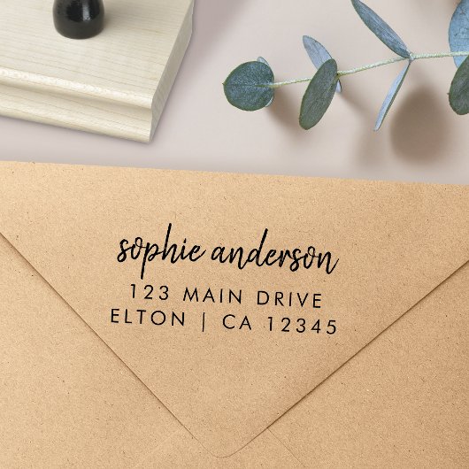 Retouradres | Moderne naam voor minimalistisch scr Rubberstempel