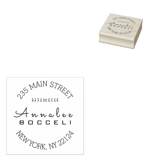 Retouradres Moderne Professionele Natuur MOtif Rubberstempel (Gestempeld)