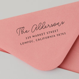 Retouradres Moderne Script-familienaam Zelfinktende Stempel