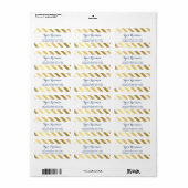 RETOURADRES moderne stijlvolle goud folie streep Etiket (Full Sheet)