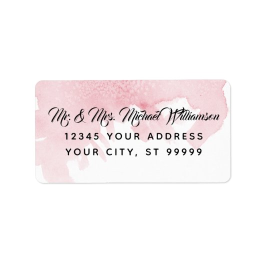 Retouradres Moderne Waterverf Wash Brush Pink Etiket (Voorkant)