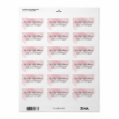 Retouradres Moderne Waterverf Wash Brush Pink Etiket (Full Sheet)