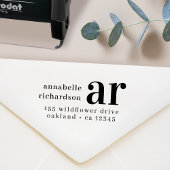 Retouradres  monogram Retro Typografie Zelfinktende Stempel