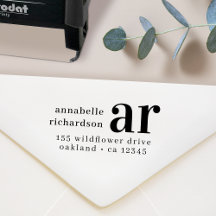 Retouradres  monogram Retro Typografie