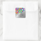 Retouradres Multicolored Star van David Silver Vierkante Sticker (Tas)