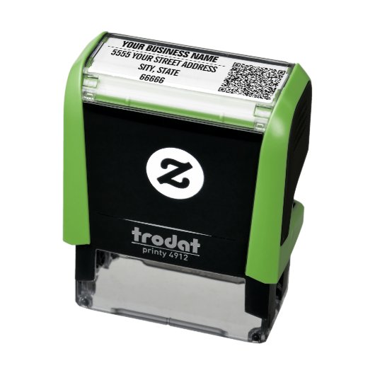 Retouradres Naam Bedrijfs QR Code Framed Stempel (Product)