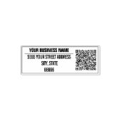 Retouradres Naam Bedrijfs QR Code Framed Stempel (Design)