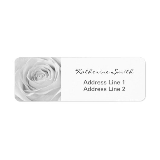 Retouradres Natuur Bloemenfoto White Rose Etiket (Voorkant)