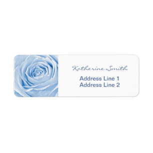 Retouradres Natuur Floral Foto Light Blue Roos Etiket