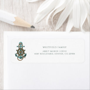 Retouradres Nautical Anchor Family Etiket