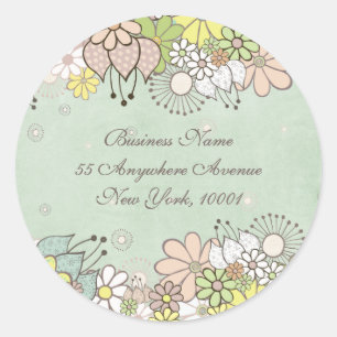 Retouradres Neutral Blooms White Label Sticker