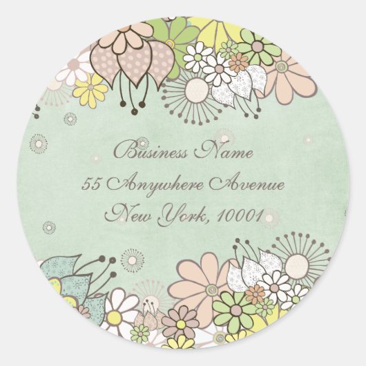 Retouradres Neutral Blooms White Label Sticker (Voorkant)