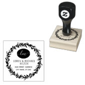 Retouradres olijfkransmonogram rubberstempel (Gestempeld)