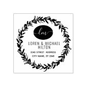 Retouradres olijfkransmonogram rubberstempel (Afrduk)