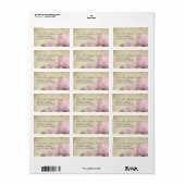 Retouradres overeenkomend roze Hydrangea bruiloft Etiket (Full Sheet)