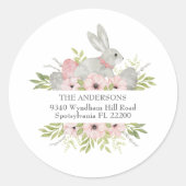 Retouradres Paashaas & Eieren Ronde Sticker (Voorkant)