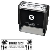 Retouradres | Palmbomen gepersonaliseerd Zelfinktende Stempel (In situ)