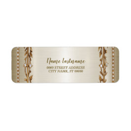 Retouradres Party Gold  rechthoek Dimond Etiket