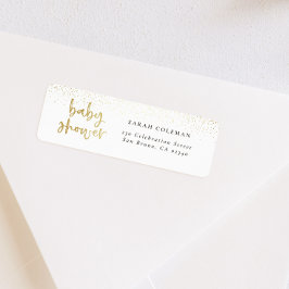 Retouradres pensed Gold Baby shower Etiket