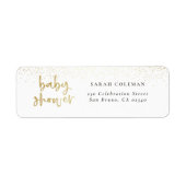 Retouradres pensed Gold Baby shower Etiket (Voorkant)