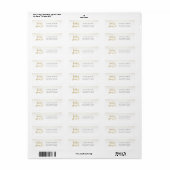 Retouradres pensed Gold Baby shower Etiket (Full Sheet)