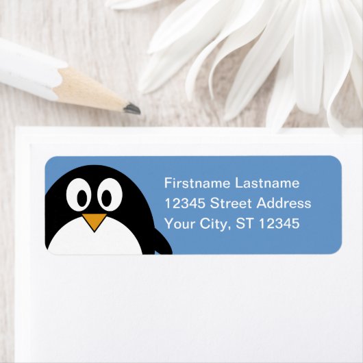 Retouradres pinguïn etiket (Insitu)