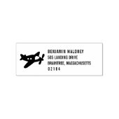Retouradres propellervliegtuig rubberstempel (Gestempeld)