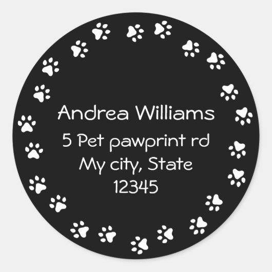 Retouradres rand zwart-wit ronde sticker (Voorkant)