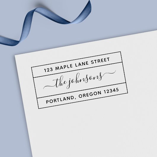 Retouradres randschrift script familie  zelfinktende stempel