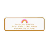 Retouradres Regenboog Gepersonaliseerd Retro Boho Etiket (Voorkant)