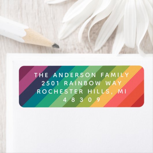 Retouradres regenboogkleuren etiket (Insitu)