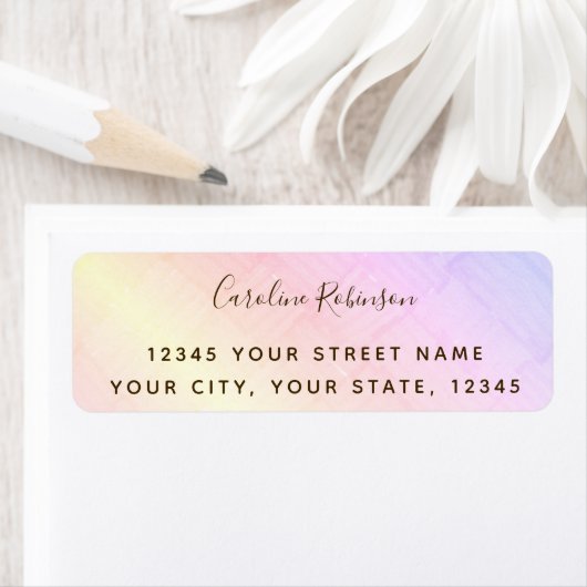 Retouradres Rendy Pastel Rainbow Pattern Etiket (Insitu)