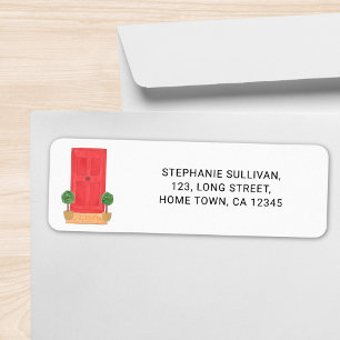 Retouradres rode deur etiket