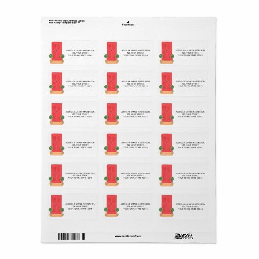 Retouradres rode deur etiket (Full Sheet)