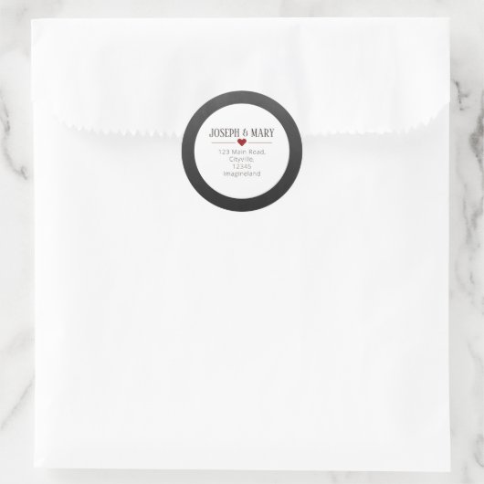 Retouradres rode kerst ronde sticker (Tas)