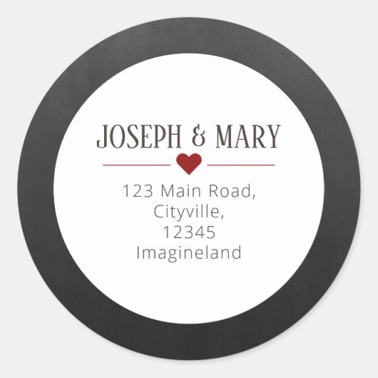 Retouradres rode kerst ronde sticker (Voorkant)