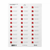 Retouradres rode poinsettia-bloem etiket (Full Sheet)