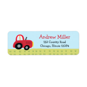 Retouradres rode tractor etiket