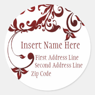 Retouradres rode vlinder ronde sticker